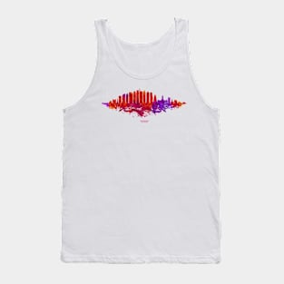 Philadelphia City Skyline - Watercolor Red, orange, purple Tank Top